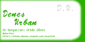 denes urban business card